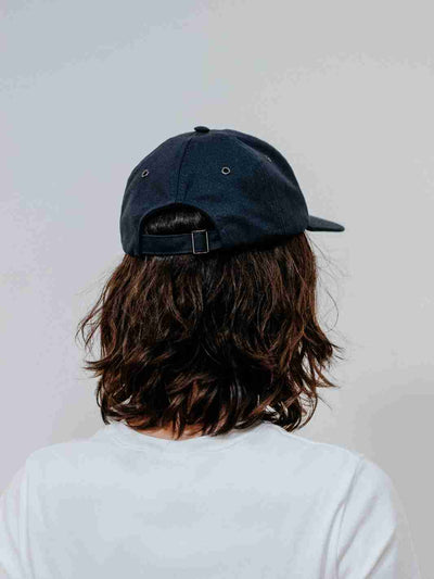 Casquette bleu en coton vue arrière #couleur_bleu